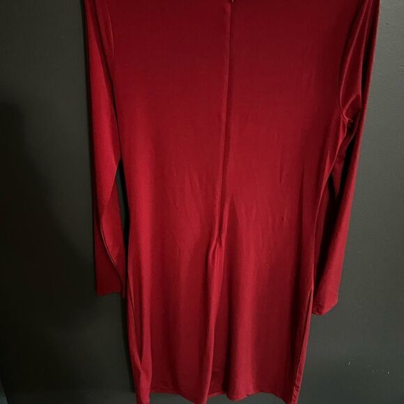 Michael Kors Scrunch Side Long Sleeve Scoop Front Dress Size M - Picture 5 of 8